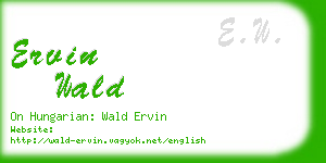 ervin wald business card